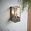 Anson Lighting Oxco PIR outdoor wall light finished in Brushed stainless steel and clear glass