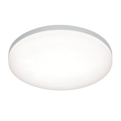 Anson Lighting Oxnard Integrated LED 1 Light Bathroom Flush Light Opal, Silver IP44