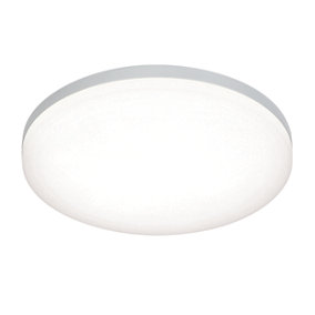 Anson Lighting Oxnard Integrated LED 1 Light Bathroom Flush Light Opal, Silver IP44
