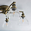 Anson Lighting Pampa 5lt Ceiling Light in  Antique brass plate & clear glass