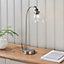 Anson Lighting Pampa Table light finished in Brushed silver paint and clear glass