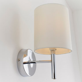Anson Lighting Phoenix Wall light finished in Chrome plate and vintage white fabric