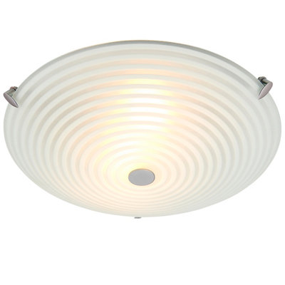 Anson Lighting Ripple flush 2lt finished in Frosted/clear glass ...