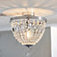 Anson Lighting Rosa Bathroom Flush light finished in Chrome plate and clear crystal glass