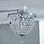Anson Lighting Rosa Bathroom Flush light finished in Chrome plate and clear crystal glass