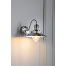 Anson Lighting Shelby Wall light finished in Satin nickel plate and clear glass