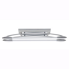 Anson Lighting Taos LED 2lt Flush light finished in Chrome plate and opal glass