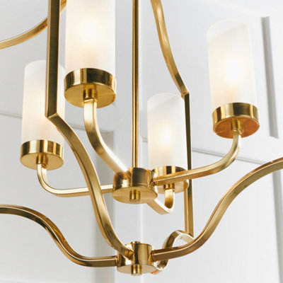 Anson Lighting Tucson 4lt Pendant light finished in Satin brass plate ...