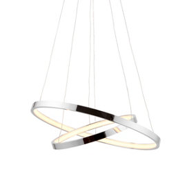 Anson Lighting Turkana 1lt Integrated LED Chrome plate & frosted acrylic Ceiling pendant