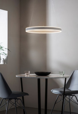 Anson Lighting Zac Matt Nickel Integrated LED Ceiling Pendant