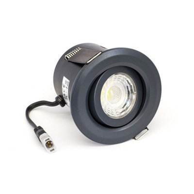 Anthracite 6W LED Downlight - 3K Warm White - Dimmable & Tilt IP44 - SE Home