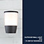 Anthracite Dark Grey Outdoor Modern Up Lantern Heavy Duty Aluminium Wall Light - IP54 Rated - 16.3cm Height - 1 x ES E27 Required