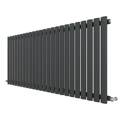 Anthracite Designer Radiator Horizontal Oval Column Single Panel Rad ...