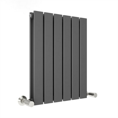 Anthracite Flat Tube 600x456mm Horizontal Double Panel Heated Towel Radiator