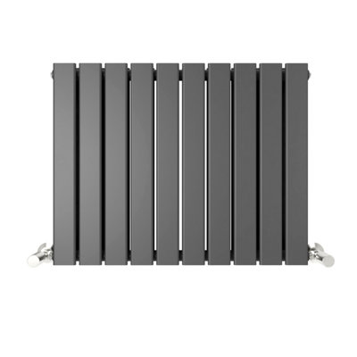 Anthracite Flat Tube 600x760mm Horizontal Double Panel Heated Towel Radiator