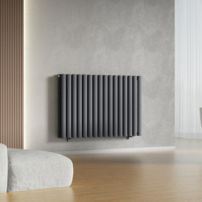 Anthracite Gray 960 x 600 mm Modern Horizontal Column Designer Radiator ...