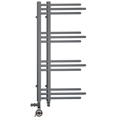 ANTHRACITE GREY 500 X 900MM DUAL FUEL BATHROOM DESIGNER TOWEL RAIL ...