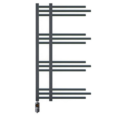 Anthracite Grey 500 x 900mm Electric Bathroom Designer Towel Rail Radiator Heater - Thermostatic AF Pre-Filled Model Sydney
