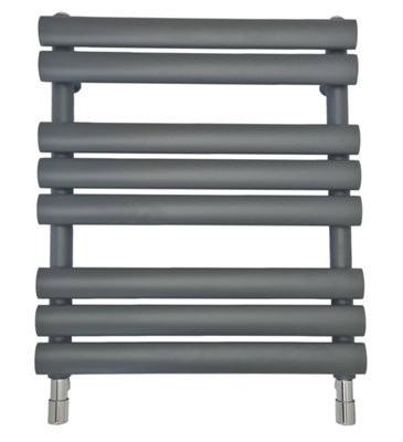 Anthracite/Grey Oval Panel Bathroom Radiator 600x500mm