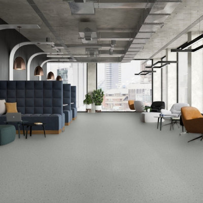 Anthracite Grey Speckled Effect Contract Commercial Heavy-Duty Flooring with 3.5mm Thickness-14m(45'11") X 4m(13'1")-56m²