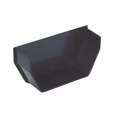 Anthracite Grey Square Gutter Internal Stop End, Freeflow 114mm Water Systems