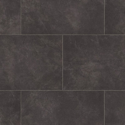 Anthracite Grey Tile Effect Non Slip Contract Commercial Heavy-Duty Flooring with 3.0mm Thickness-15m(49'2") X 2m(6'6")-30m²