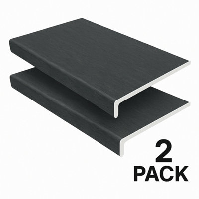 Anthracite Grey UPVC Capping Board 9mm x 2m (225mm Depth) - Ultimate Window Sill Solution 2 pack