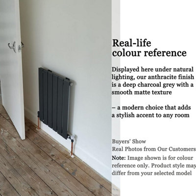 Anthracite Horizontal Double Pannel Radiator (H)600mm (W)1156mm 5444 BTU Steel Compatible for Central Heating System