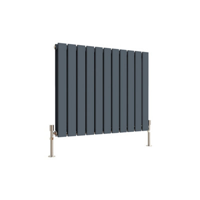 Anthracite Horizontal Double Pannel Radiator (H)600mm (W)748mm 3523 BTU Steel Compatible for Central Heating System