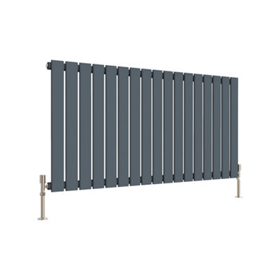 Anthracite Horizontal Single Pannel Radiator (H)600mm (W)1156mm 3521 BTU Steel Compatible for Central Heating System