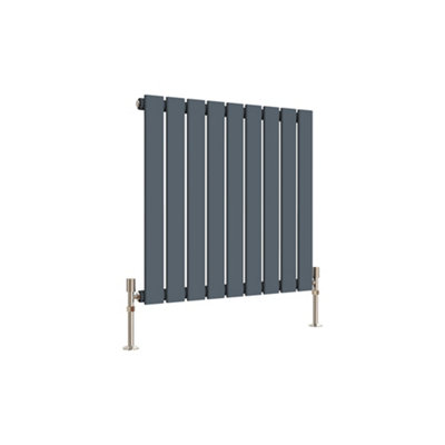 Anthracite Horizontal Single Pannel Radiator (H)600mm (W)612mm 1864 BTU Steel Compatible for Central Heating System