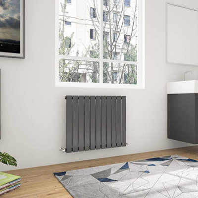 Anthracite Horizontal Single Pannel Radiator (H)600mm (W)748mm 2278 BTU Steel Compatible for Central Heating System