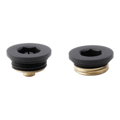 Anthracite Manual Radiator Air Vent & Blanking Plug Set - G1/2 (1/2 ...