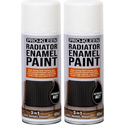 Anthracite Matt Radiator Enamel Paint 400ml x2