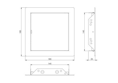 Anthracite Metal Access Panel 150mm x 150mm Steel Door