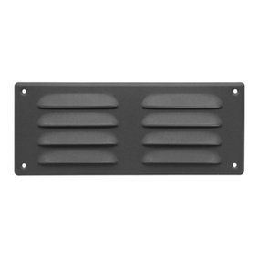 Anthracite Metal Air Vent Grille 260mm x 105mm with Fly Screen