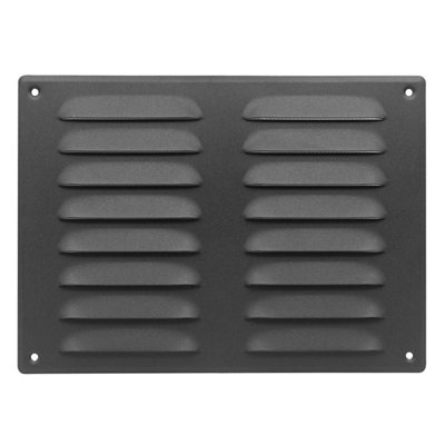 Anthracite Metal Air Vent Grille 260mm x 190mm with Fly Screen