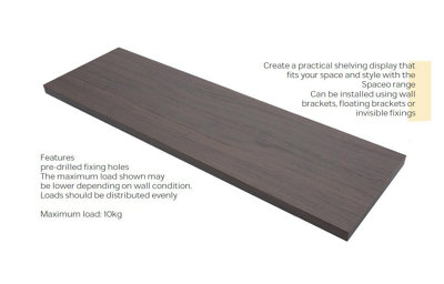 Anthracite Oak Shelf 90x18x1.8cm