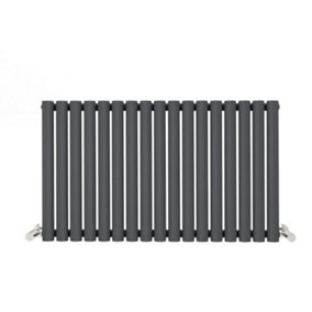 Anthracite Oval Tube 600x1003mm Horizontal Single Panel Heated Towel Radiator