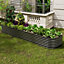 Anthracite Raised Garden Bed Kit Oval Shaped Galvanized Metal Planter Box for Vegetables Flower Gardening 320cm W x 80cm D