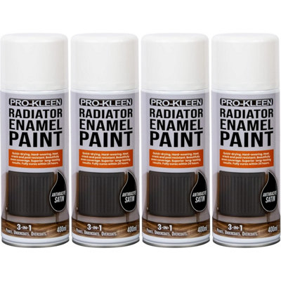 Anthracite Satin Heat Resistant Radiator Enamel Paint 400ml x4