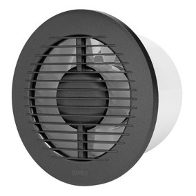 Anthracite Silent Round Bathroom Extractor Fan 125mm / 5"