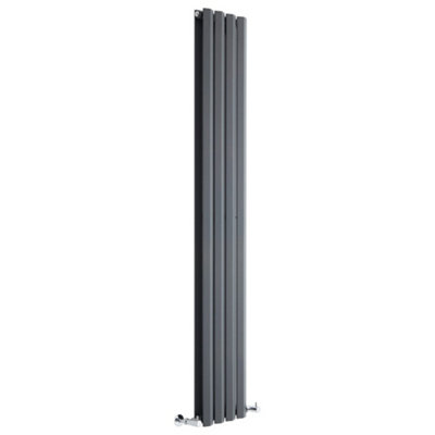 Anthracite Vertical Double Diamond Panel Radiator 1780mm x 280mm