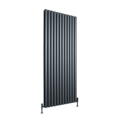 Anthracite Vertical Double Panel Aluminium Radiator 1800mm x 720mm
