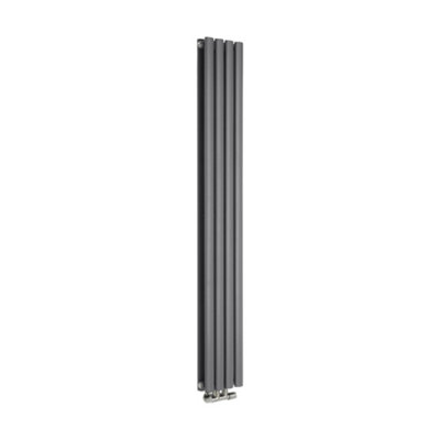 Anthracite Vertical Double Panel Middle Connection Radiator 1600mm x 236mm