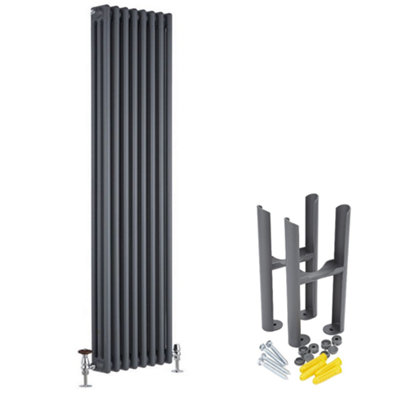 Anthracite Vertical Radiator Feet 1800mm x 380mm