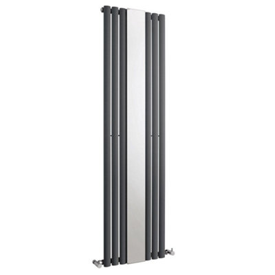 Anthracite Vertical Radiator Integral Mirror 1800mm x 499mm