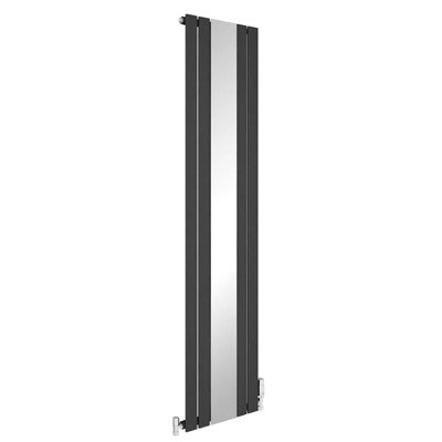 Anthracite Vertical Radiator Single Flat Panel Mirror Radiator 1800x407mm