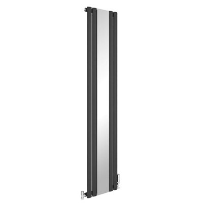 Anthracite Vertical Radiator Single Oval Column Mirror Radiator 1800x381mm