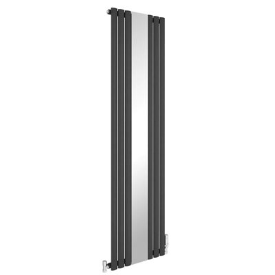 Anthracite Vertical Radiator Single Oval Column Mirror Radiator 1800x499mm